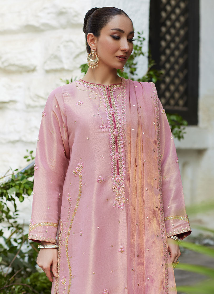 Luxe Pret '24 - Cisel Pink Shirt and Dupatta - Sale