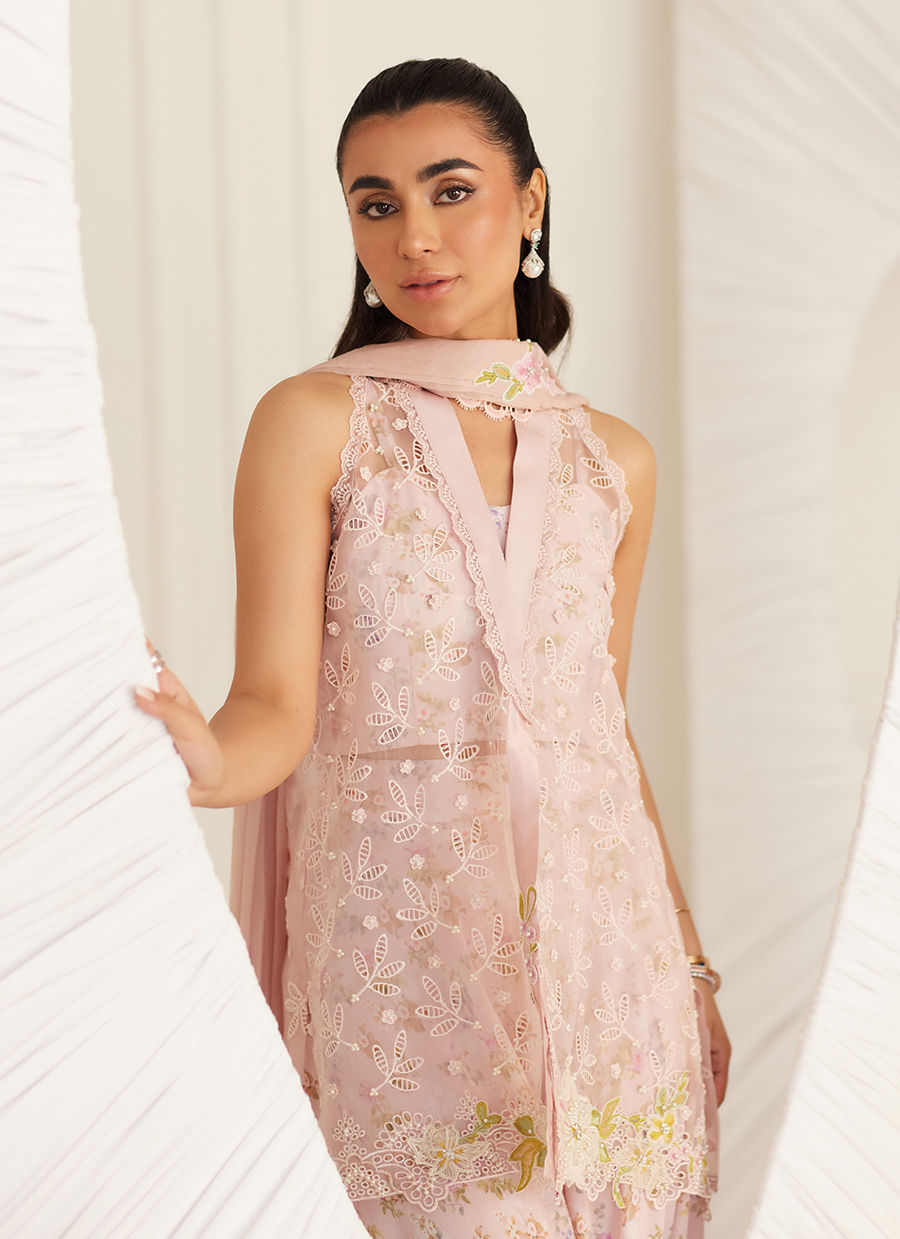 Lea Eid'25- Kyma Blush Organza Jacket and Bustier