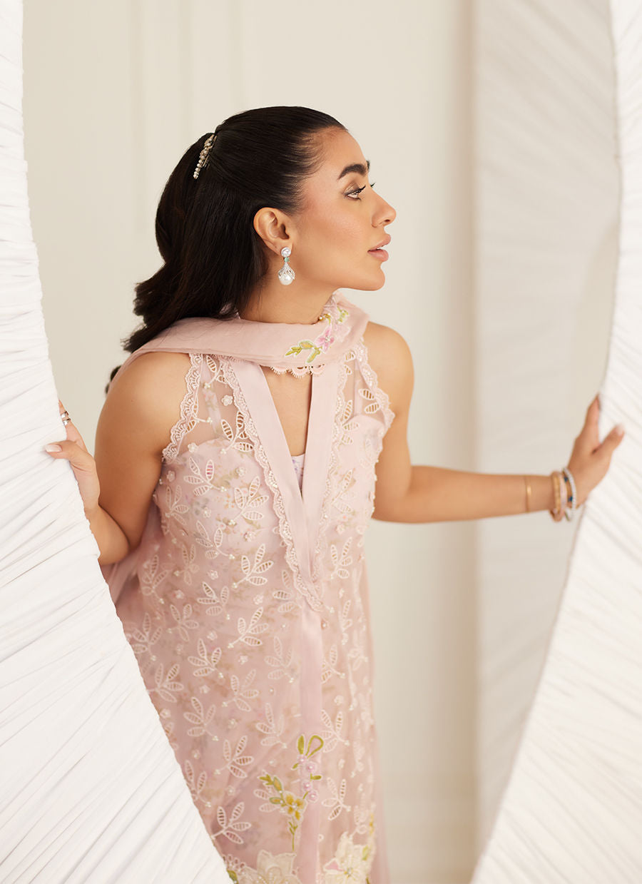 Lea Eid'25- Kyma Blush Organza Jacket and Bustier
