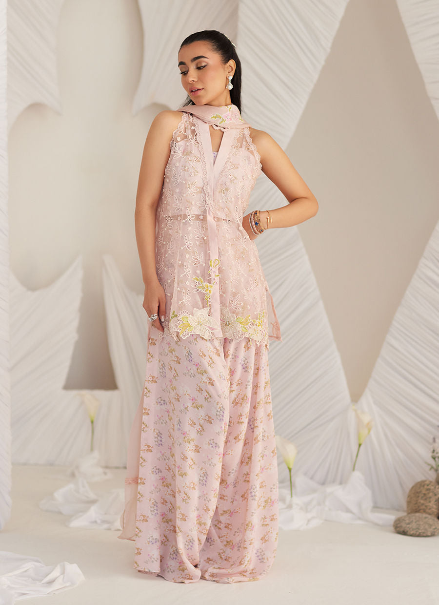 Lea Eid'25- Kyma Blush Organza Jacket and Bustier