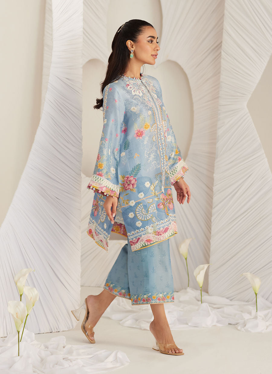 Lea Eid'25-Carla Slate Blue Shirt and Pants