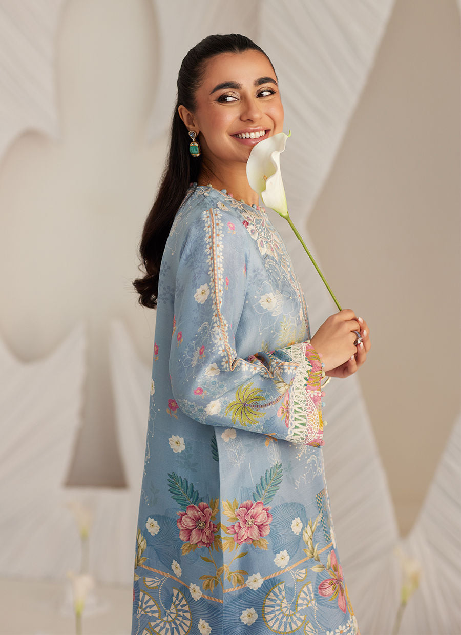 Lea Eid'25-Carla Slate Blue Shirt and Pants