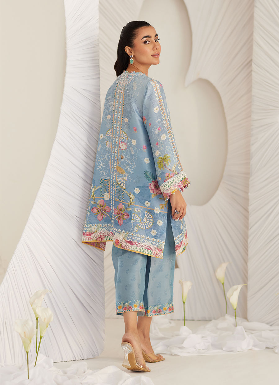 Lea Eid'25-Carla Slate Blue Shirt and Pants