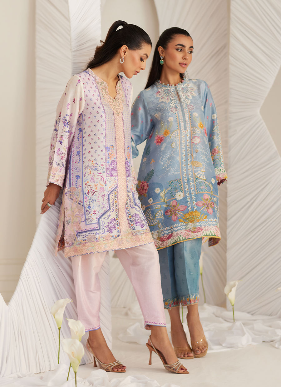 Lea Eid'25-Carla Slate Blue Shirt and Pants