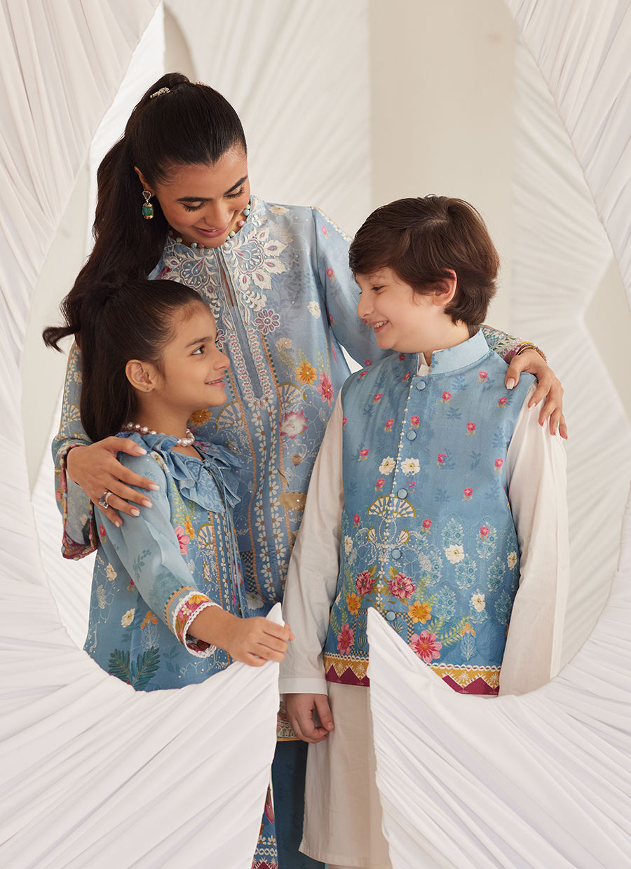 Lea Eid'25-Carla Slate Blue Shirt and Pants