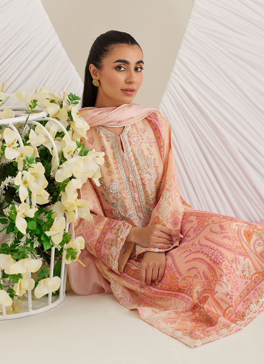 Lea Eid'25-Nerissa Shirt and Dupatta