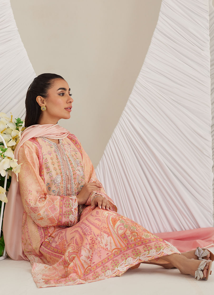 Lea Eid'25-Nerissa Shirt and Dupatta