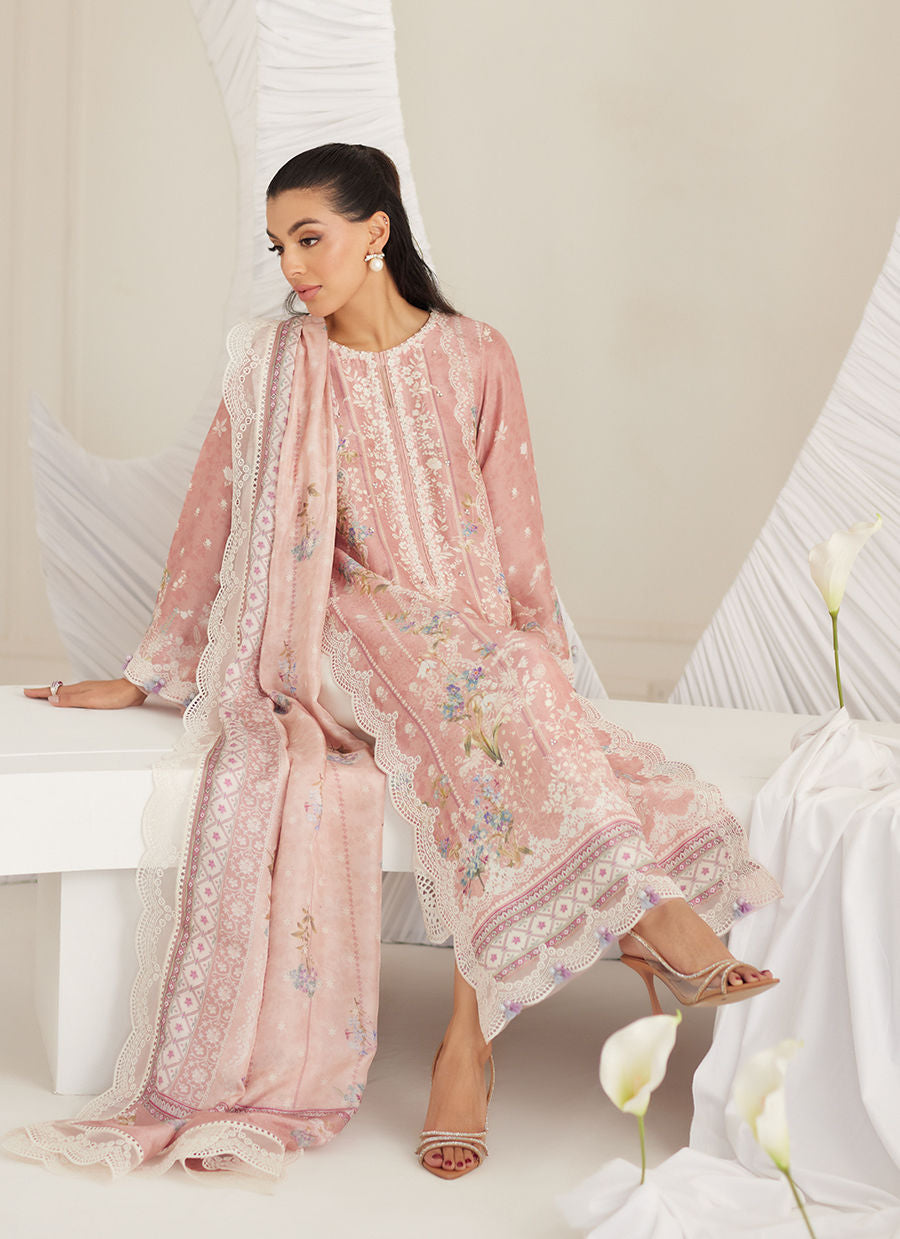 Lea Eid'25- Elara Blush Shirt and Dupatta
