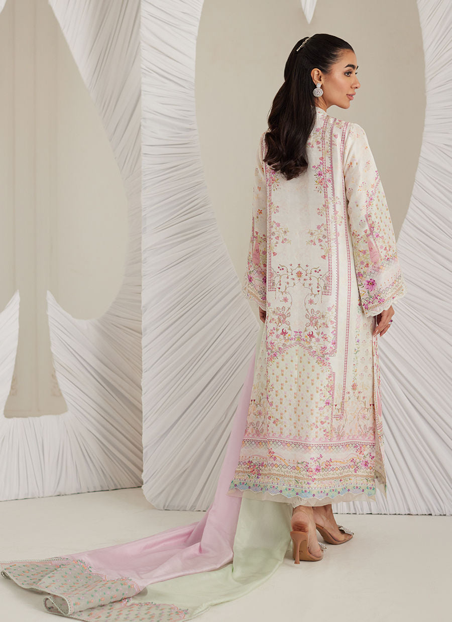 Lea Eid'25-Brea Ivory Shirt and Dupatta