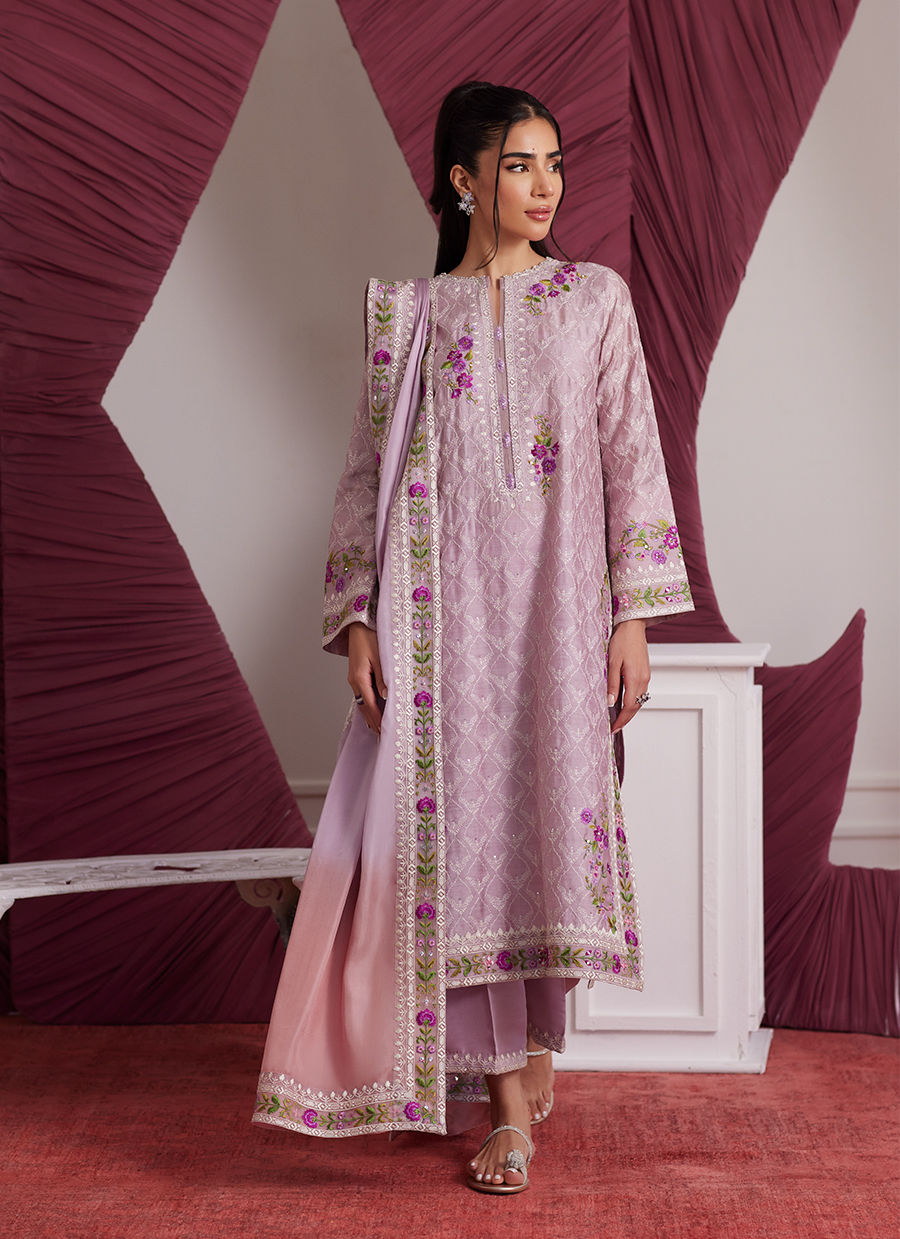 Luna Eid Edit'25 - Rosa Mauve Shirt And Dupatta