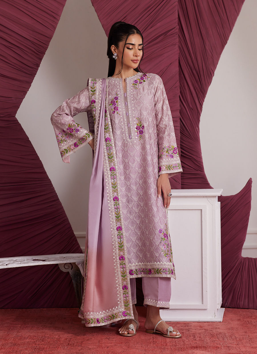 Luna Eid Edit'25 - Rosa Mauve Shirt And Dupatta