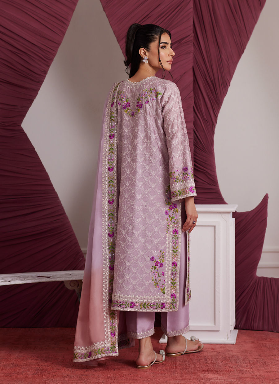 Luna Eid Edit'25 - Rosa Mauve Shirt And Dupatta