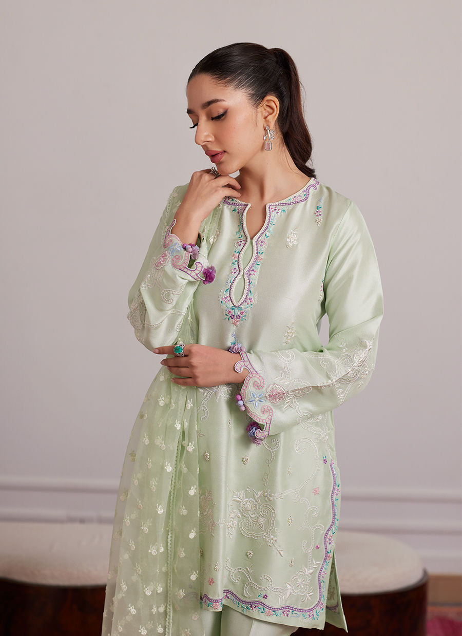 Luna Eid Edit'25 - Pilar Mint Shirt And Dupatta