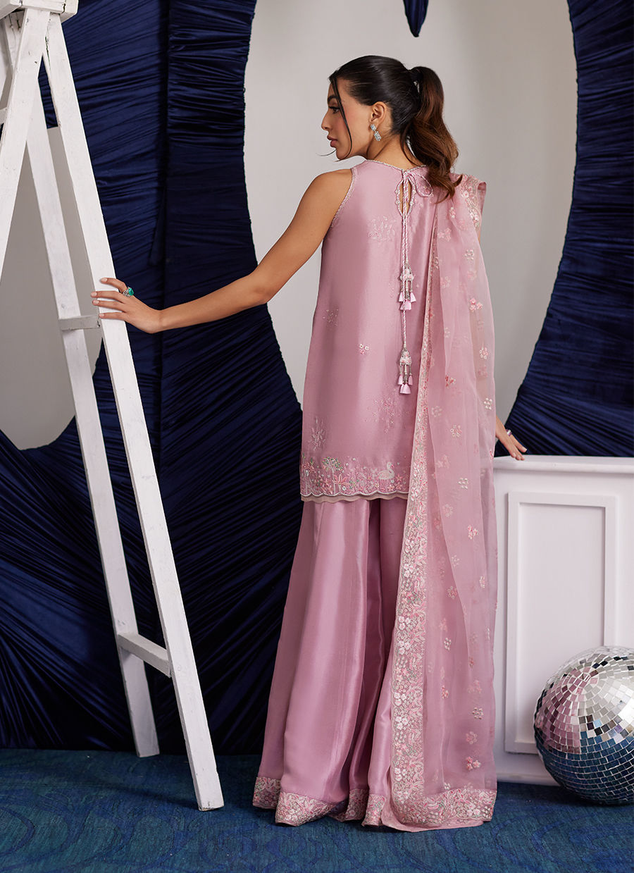 Luna Eid Edit'25 - Demi Tea Rose Shirt And Dupatta
