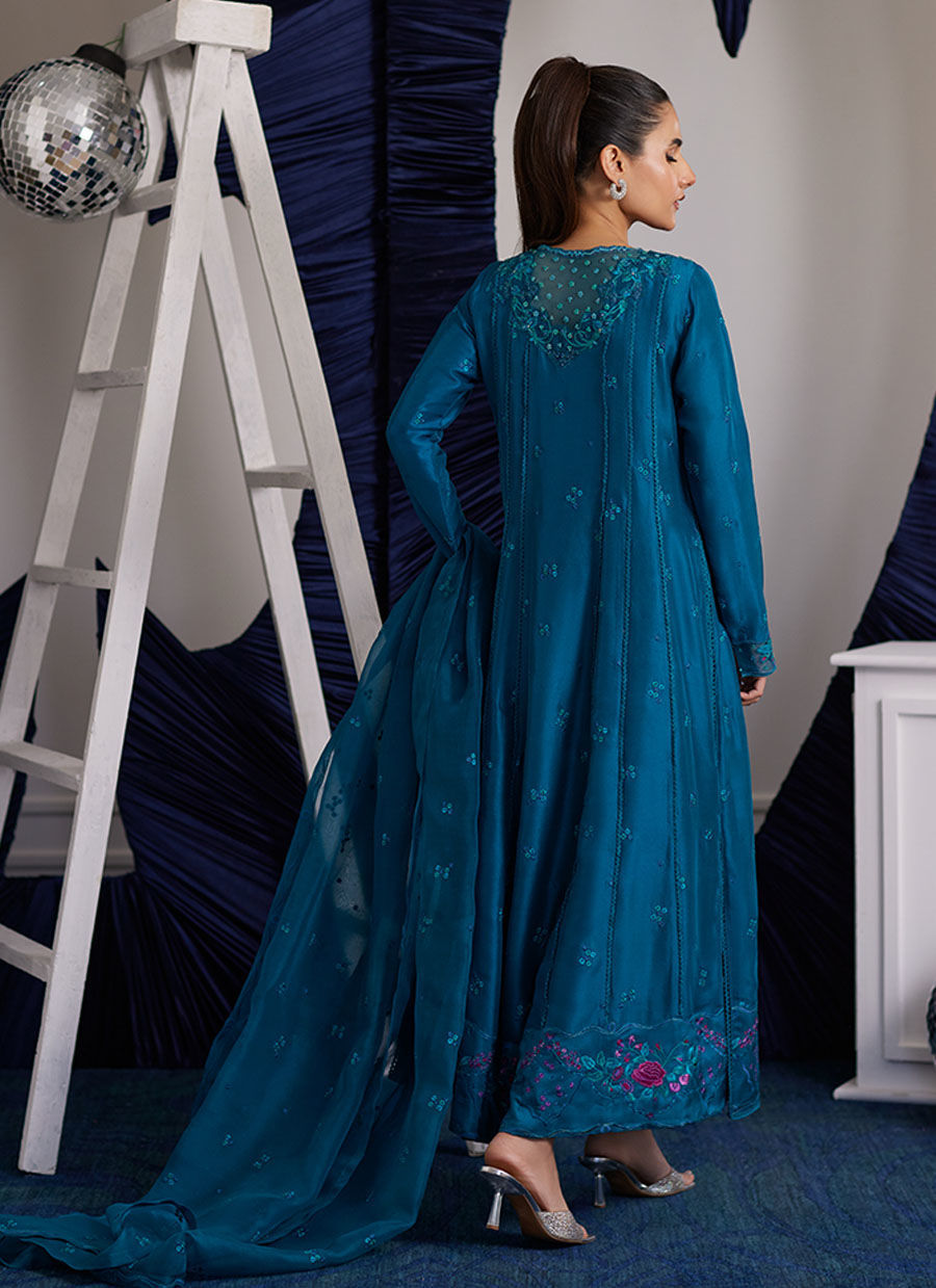 Luna Eid Edit'25 - Shiro Teal Paneled Shirt And Dupatta