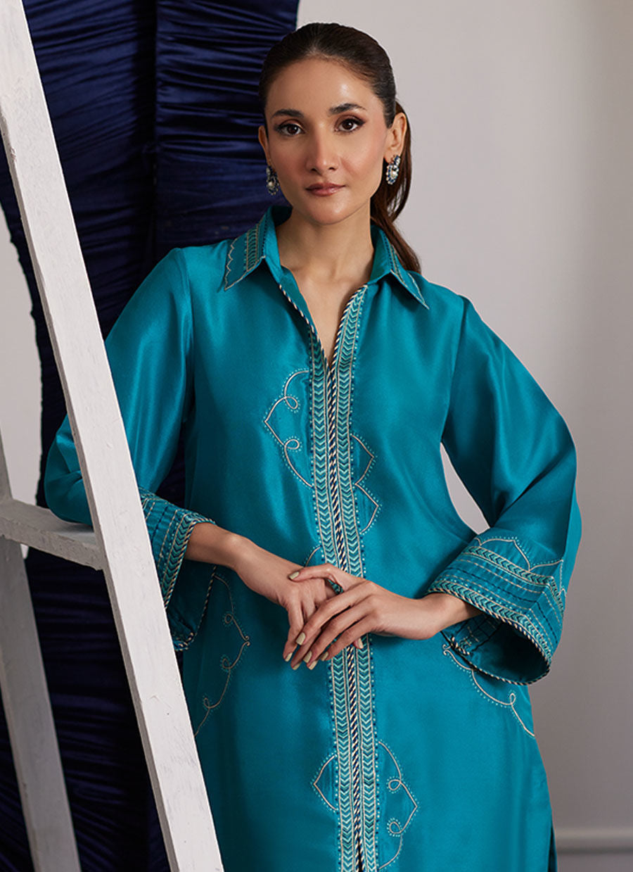 Luna Eid Edit'25 - Clemmie Aqua Shirt