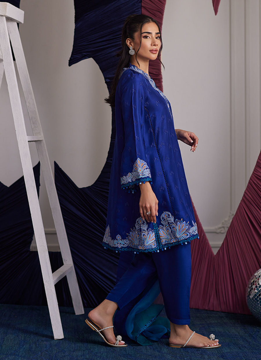 Luna Eid Edit'25 - Aliza Azure Shirt And Dupatta