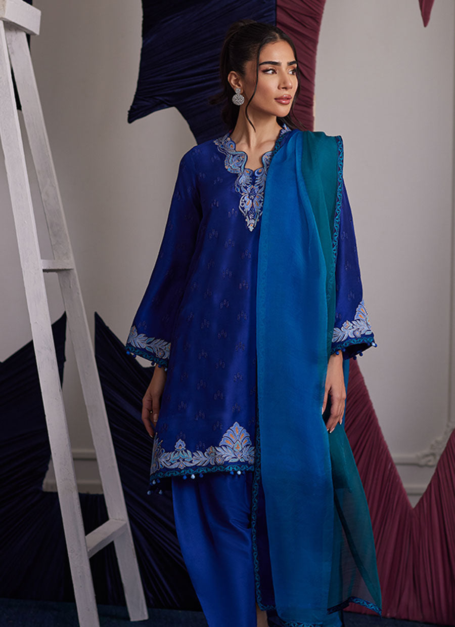 Luna Eid Edit'25 - Aliza Azure Shirt And Dupatta