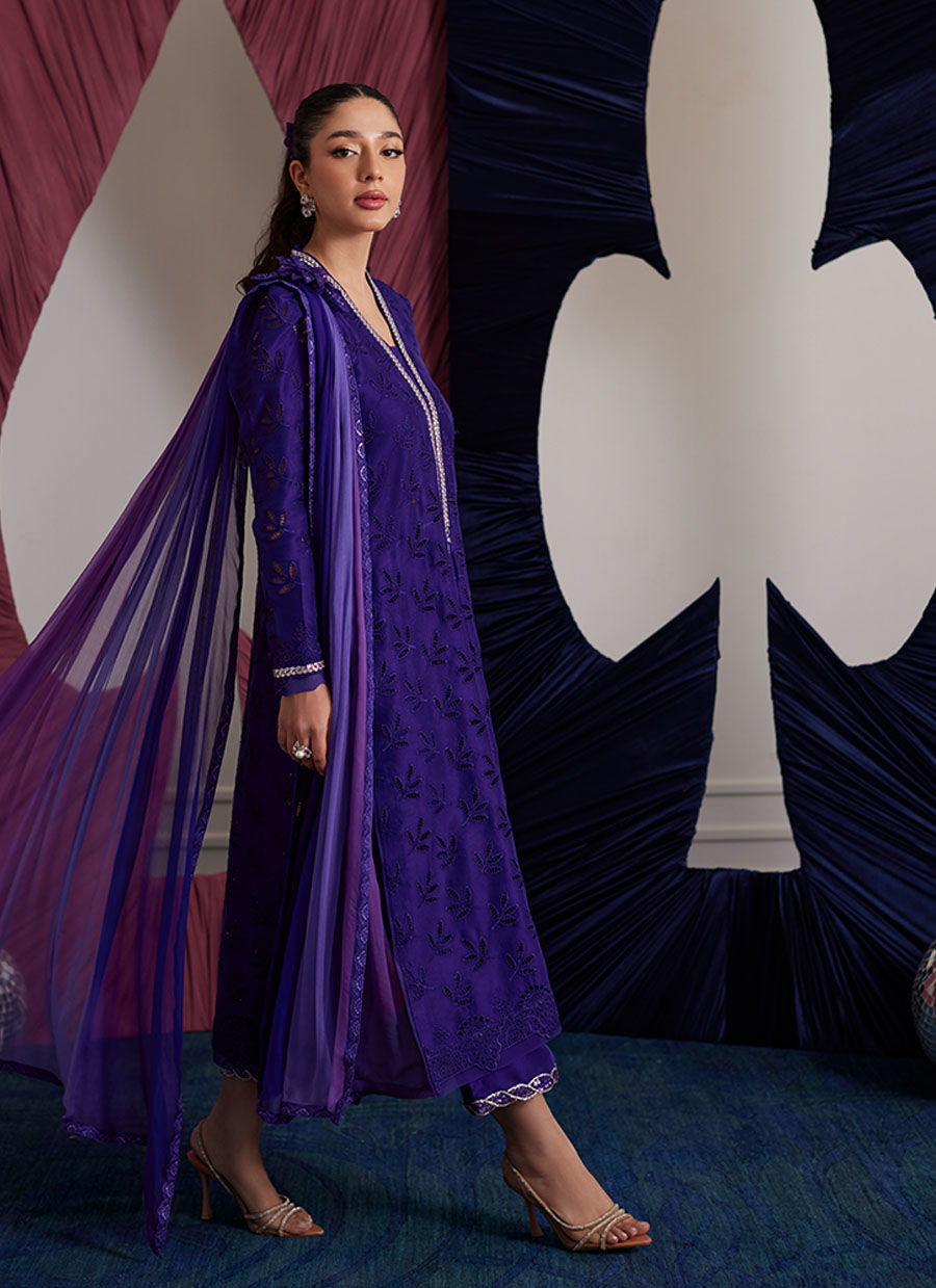 Luna Eid Edit'25 - Gloria Indigo Shirt And Dupatta