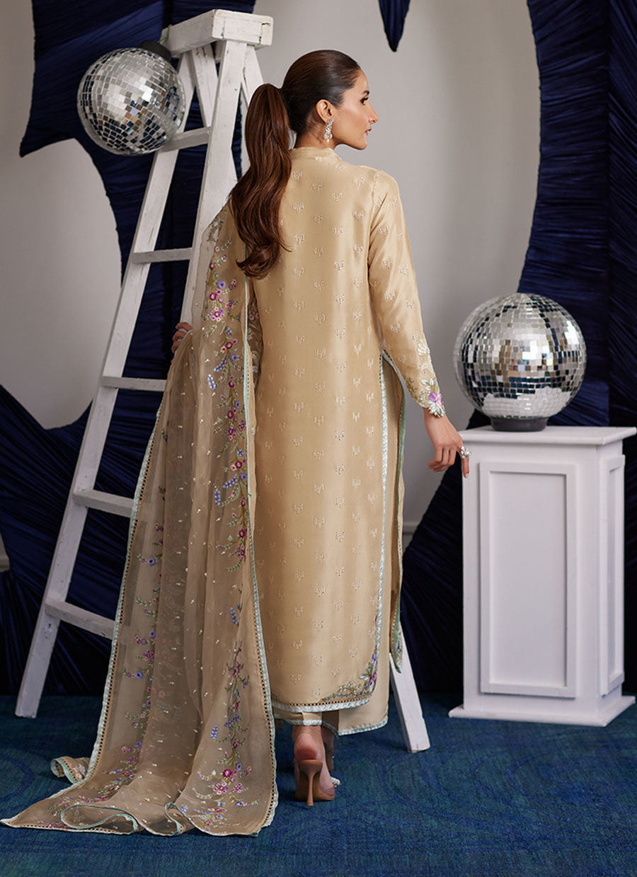 Luna Eid Edit'25 - Brenna Champagne Shirt And Dupatta
