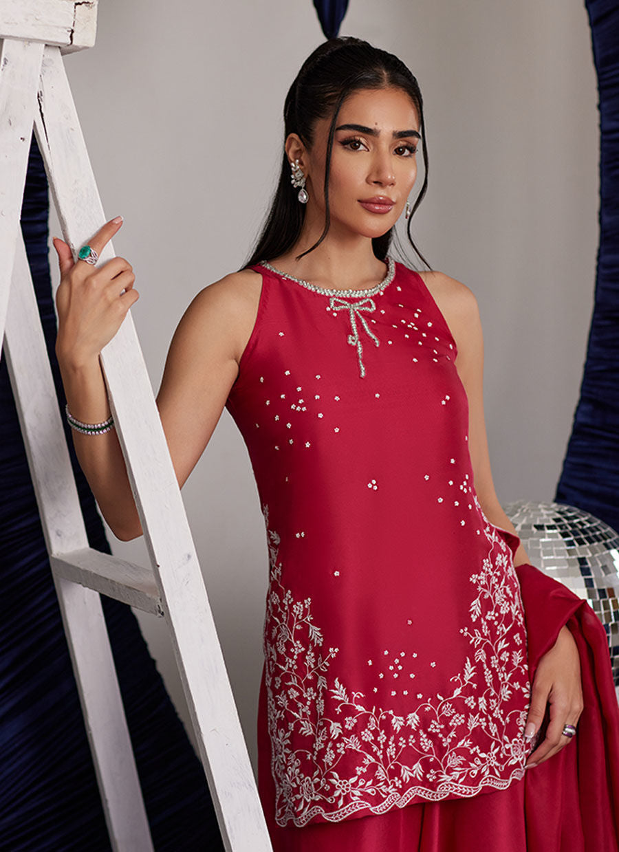 Luna Eid Edit'25 - Izzy Hot Pink Shirt And Dupatta
