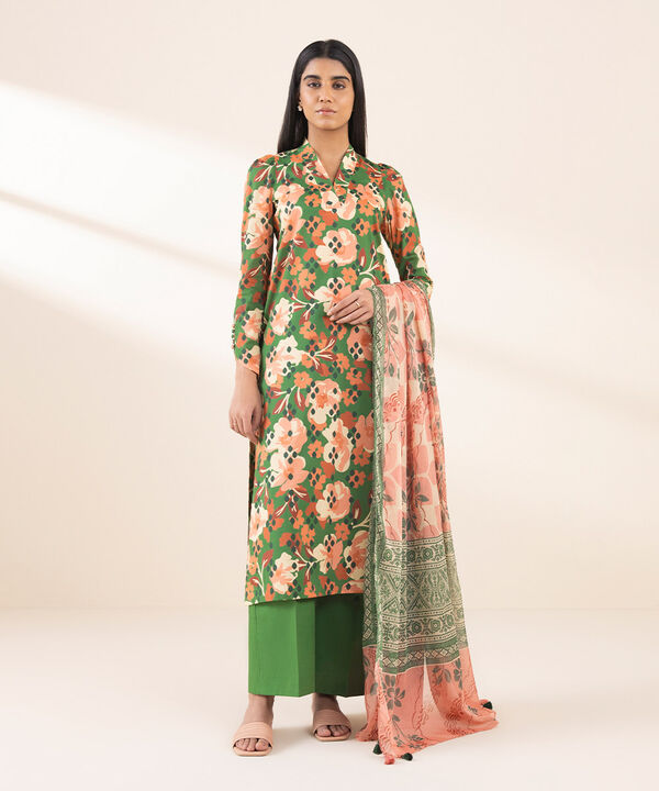 Unstitched Lawn '25 - 2 Piece - Printed Lawn Suit - 00U2DDY25V13