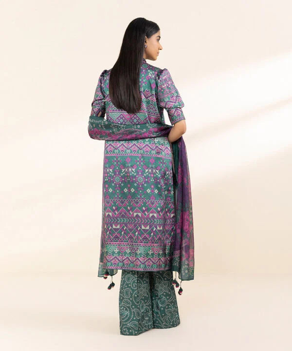 Silk'25- Printed Satin Suit 00U3PSL25V01