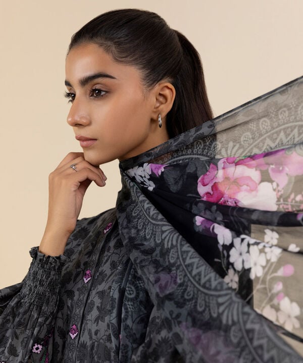 Unstitched Lawn '25 - 2 Piece - Embroidered Lawn Suit - 0U2DEDY25V12