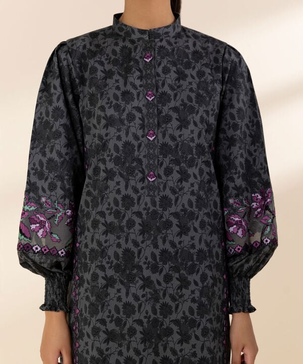 Unstitched Lawn '25 - 2 Piece - Embroidered Lawn Suit - 0U2DEDY25V12