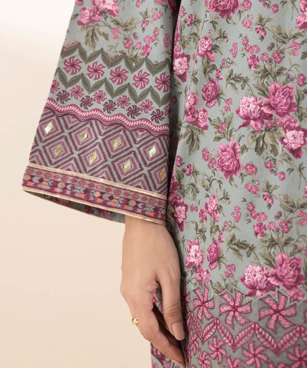 Unstitched Lawn '25 - 2 Piece - Embroidered Lawn Suit - 0U2TEDY25V11