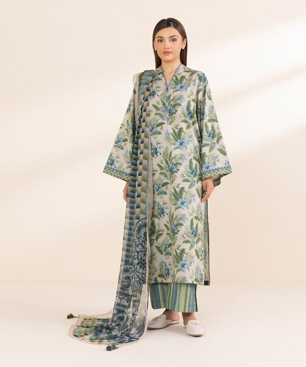 Unstitched Lawn '25 - 3 Piece - Printed Lawn Suit - 0U3PDY25V118