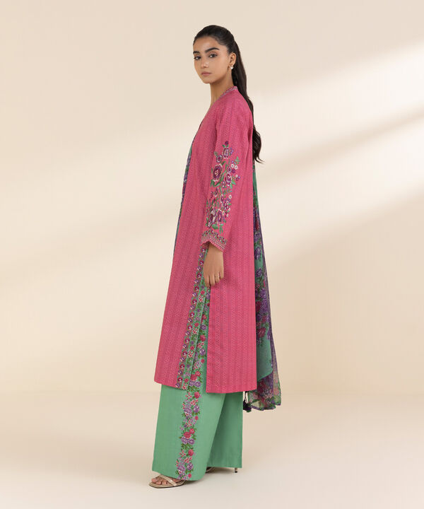 Unstitched Lawn '25 - 3 Piece - Embroidered Lawn Suit - 0U3PEDY25V16