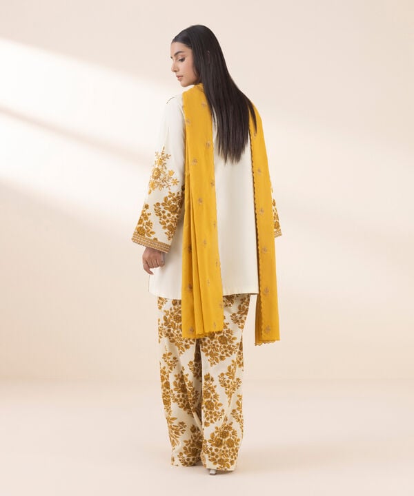 Unstitched Lawn '25 - 3 Piece - Embroidered Lawn Suit - 0U3PEDY25V19