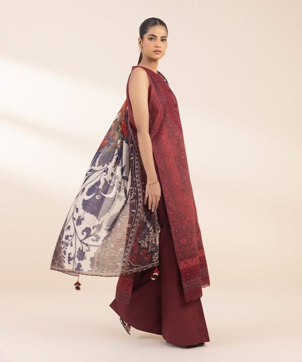 Unstitched Lawn '25 - 3 Piece - Embroidered Lawn Suit - 0U3PESG25V14