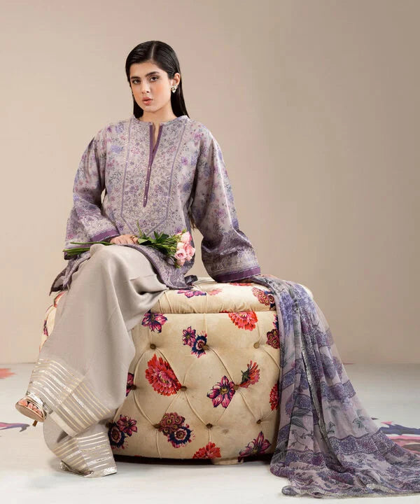 Silk'25- Embroidered Silk Suit 0U3PESL25V07 -RTS