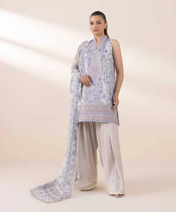 Silk'25- Embroidered Silk Suit 0U3PESL25V08