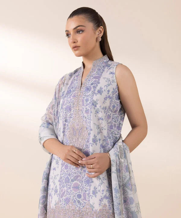 Silk'25- Embroidered Silk Suit 0U3PESL25V08