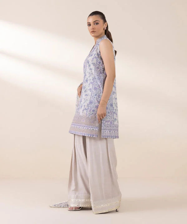 Silk'25- Embroidered Silk Suit 0U3PESL25V08