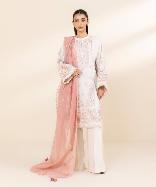 Unstitched Lawn '25 - 3 Piece - Embroidered Dobby Suit - 0U3PEST25V12