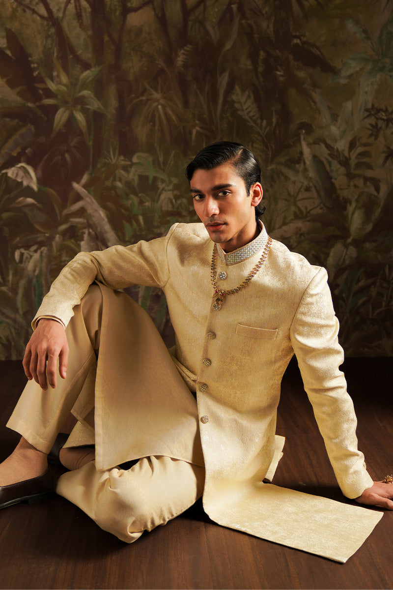 Festive Edit '24 - "Azar" Beige Embroidered Sherwani (RTS) photo 4