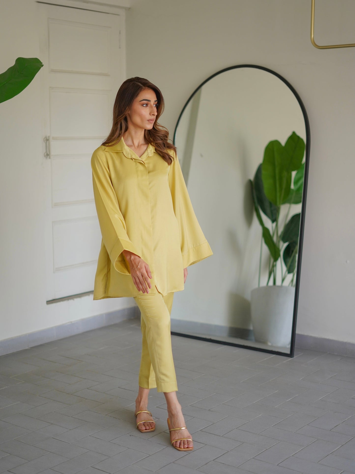 Moss Gold Satin Set