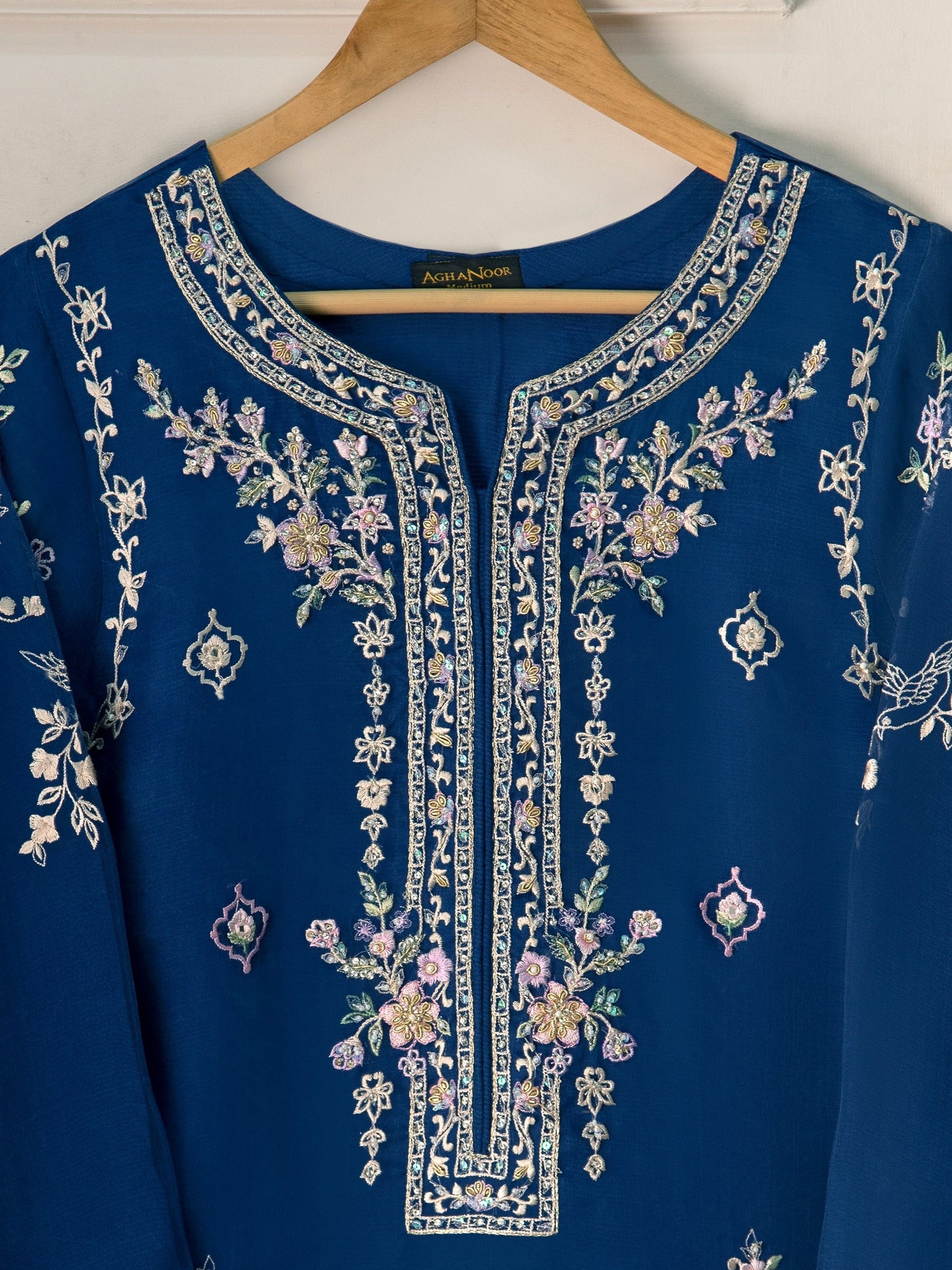 3 Piece - Pure Organza Embroidered Suit S111128