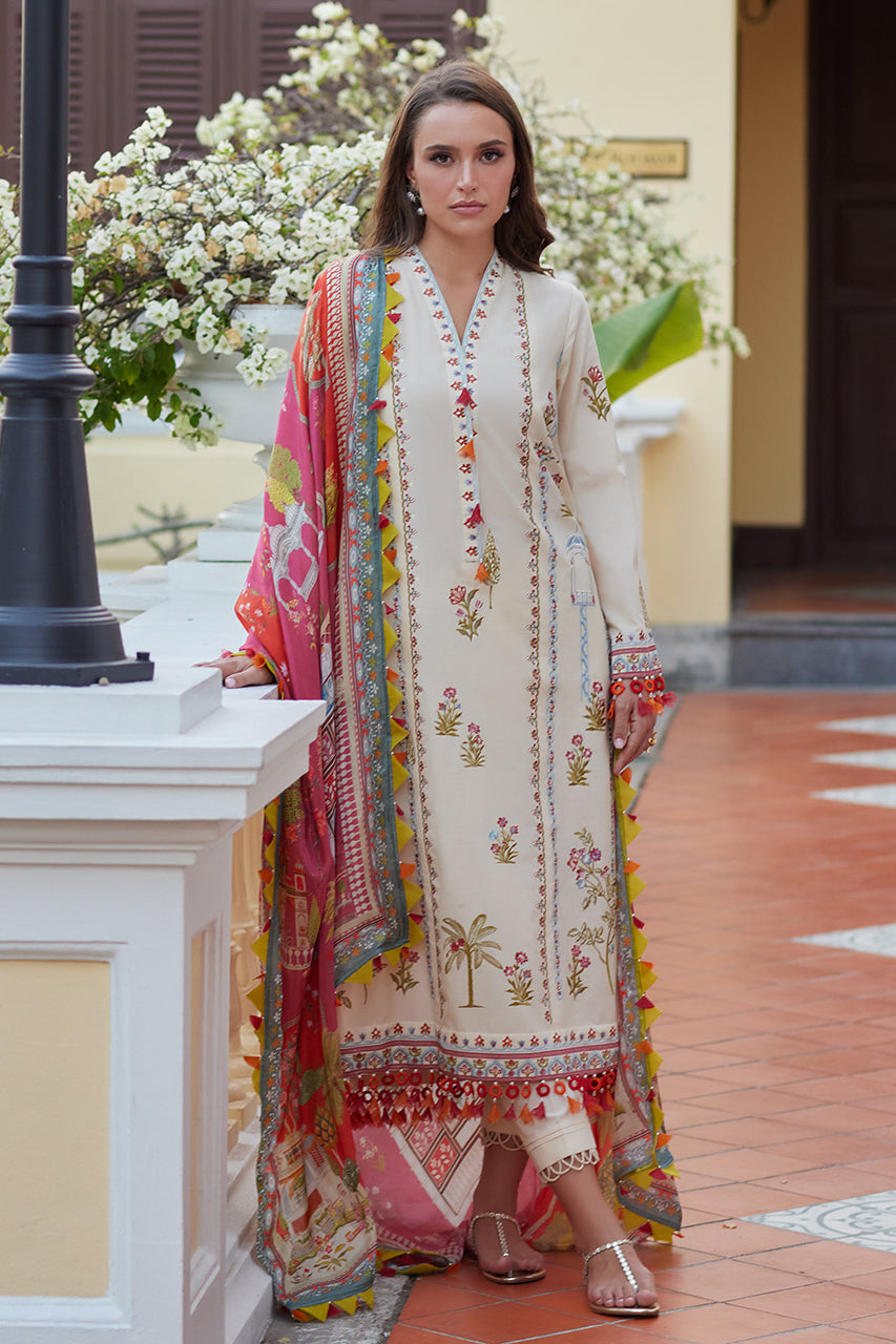 Luxury Lawn '25 - Beige Bloom