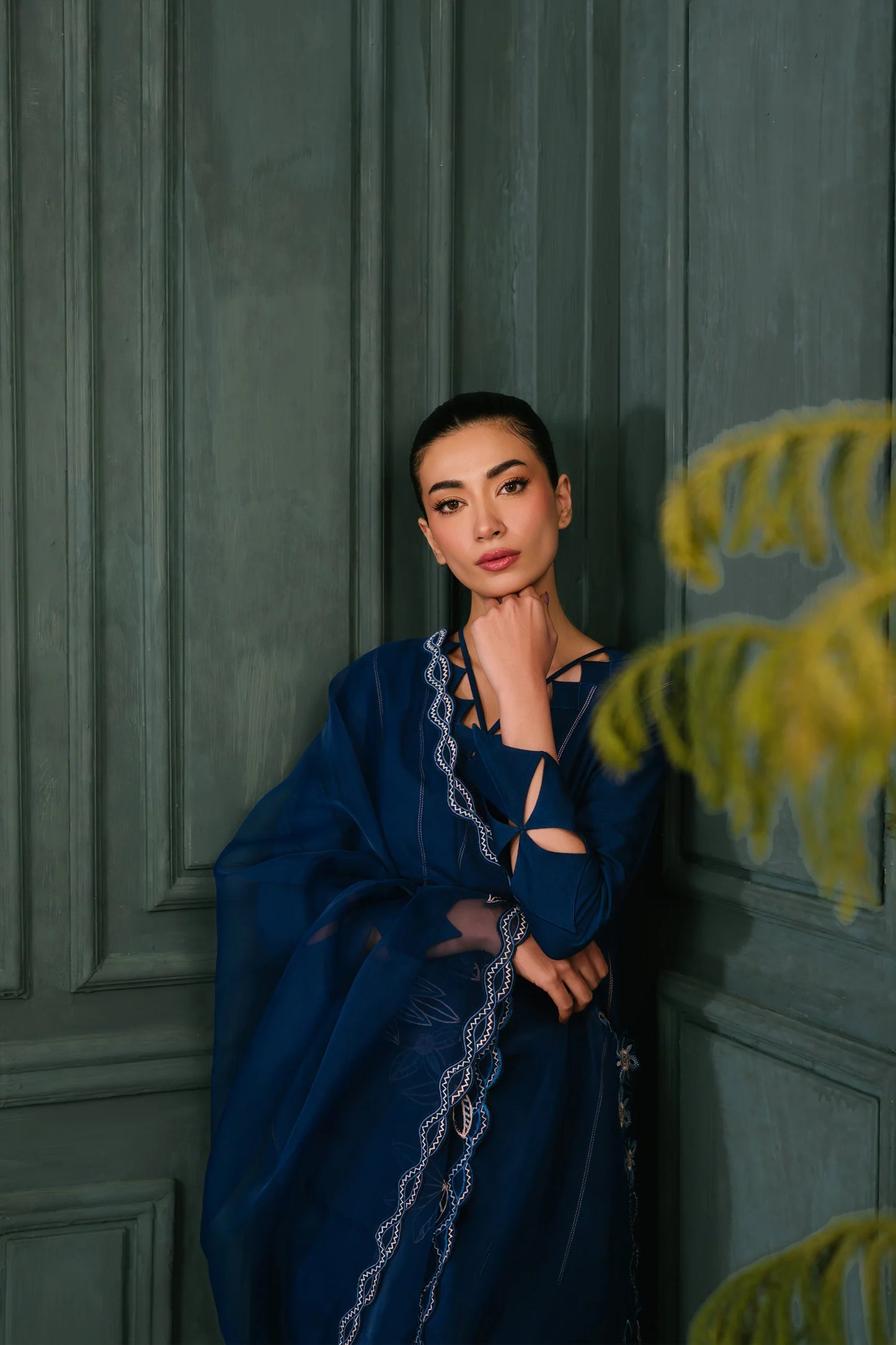 Blue Brocade Matching Set