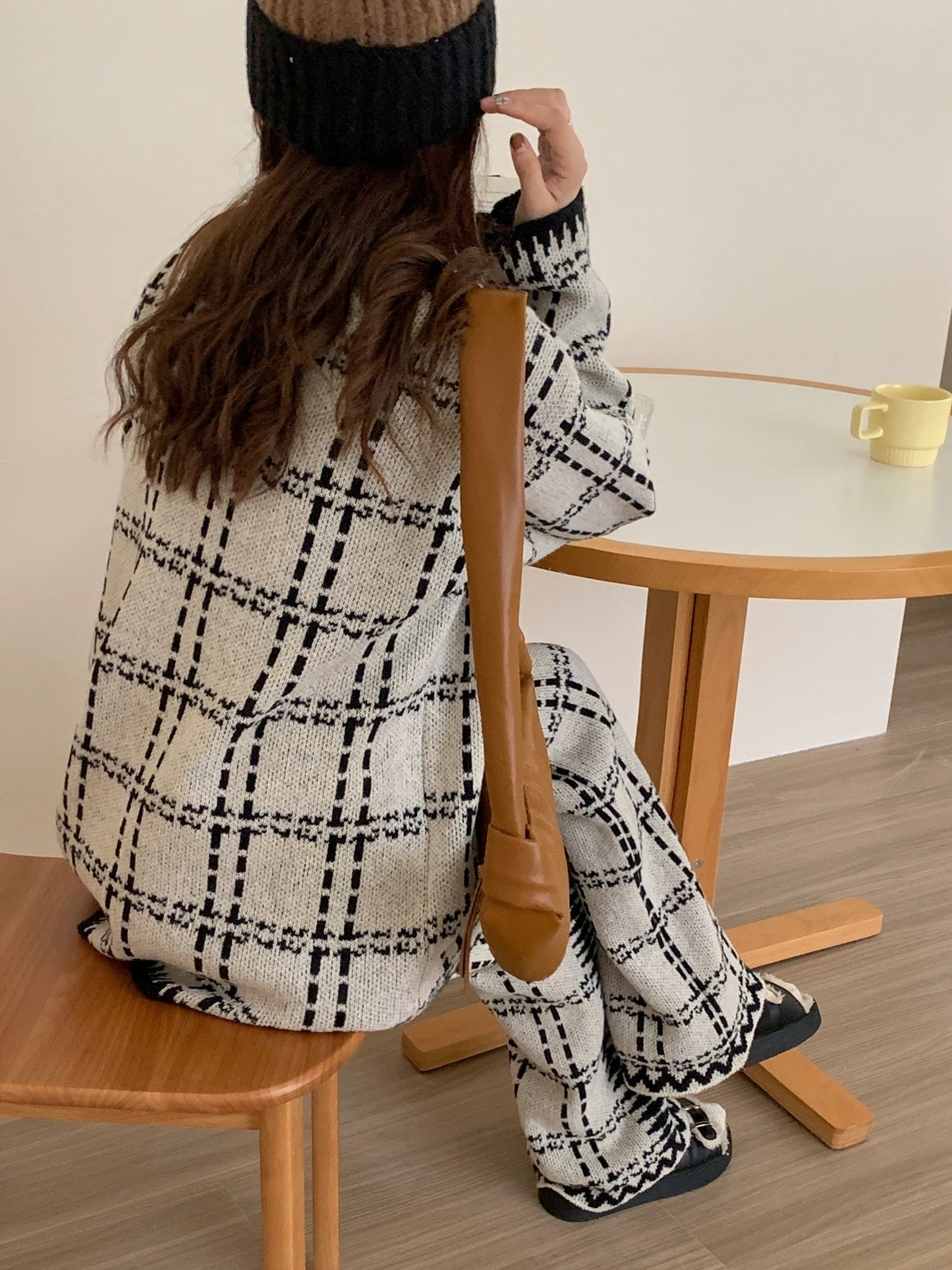 Gigi White Checkered Two Piece Suit (RTS)