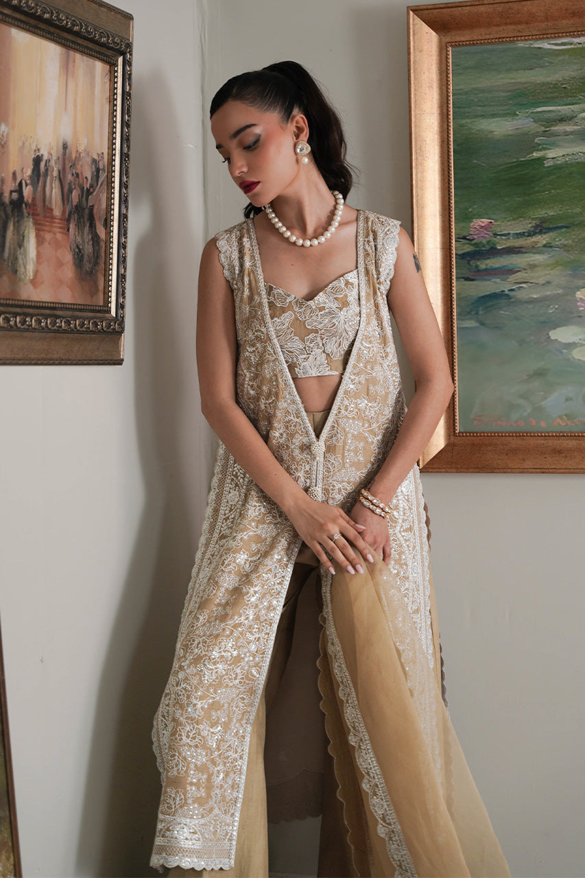 FORMALS'24 -GOLDEN Beige SET WEDDING EDIT 2024/2025 (NPA3-24427)