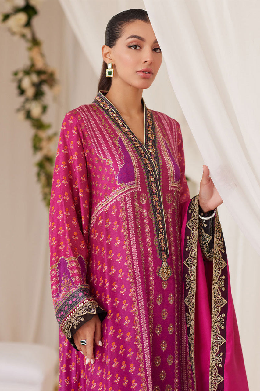 Lea Fall'24 - Sola Printed Raw Silk Shirt And Dupatta