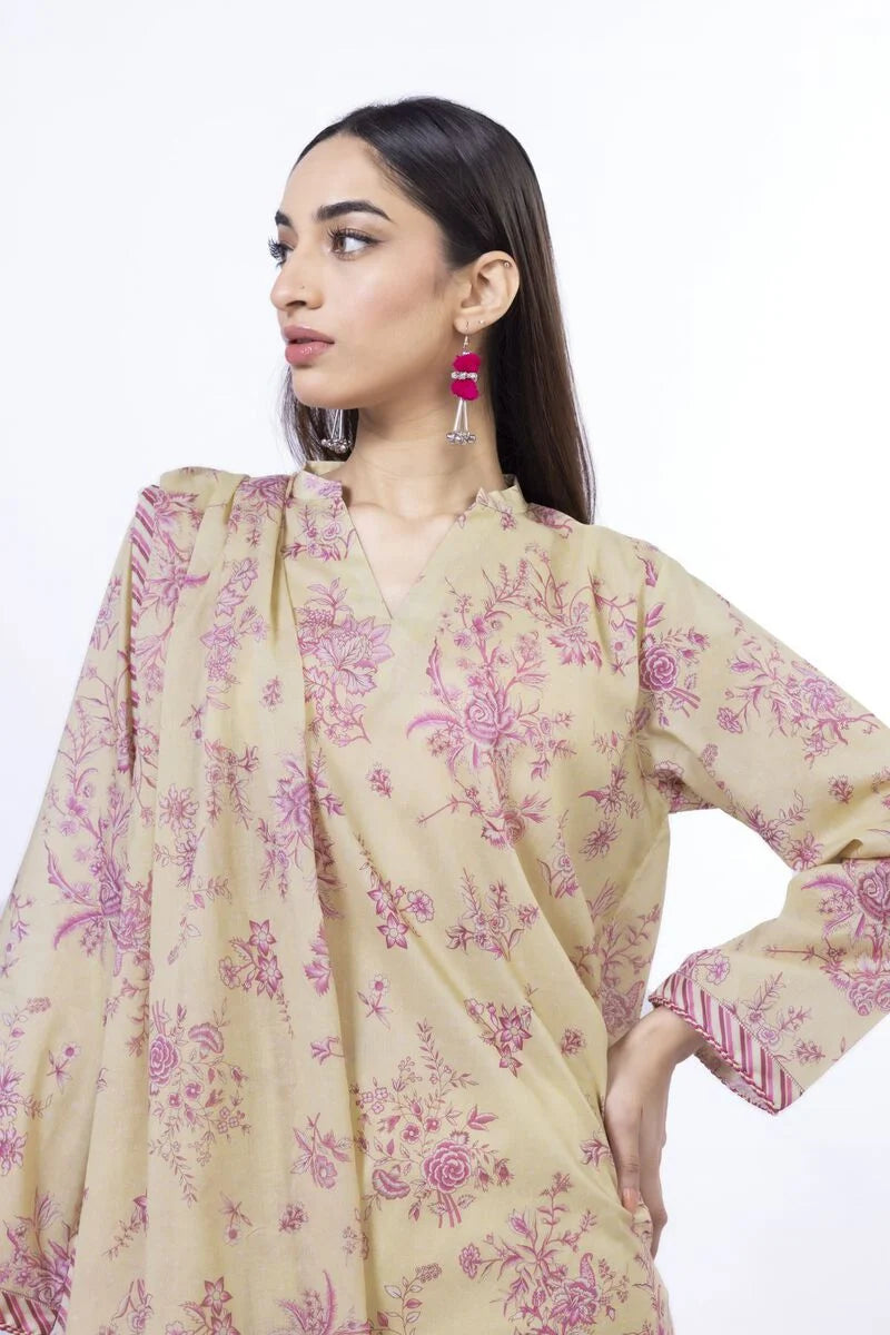Printed Lawn'26 Fabrics 3 Piece -SS2144B- RTS