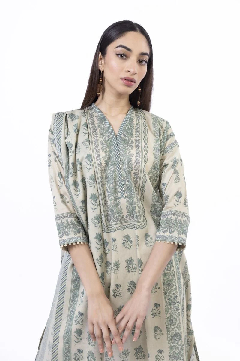 Printed Lawn'26 Fabrics 3 Piece -SS2138A- RTS