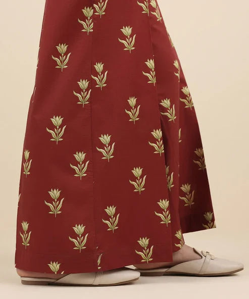 Embroidered Cotton Flared Suit